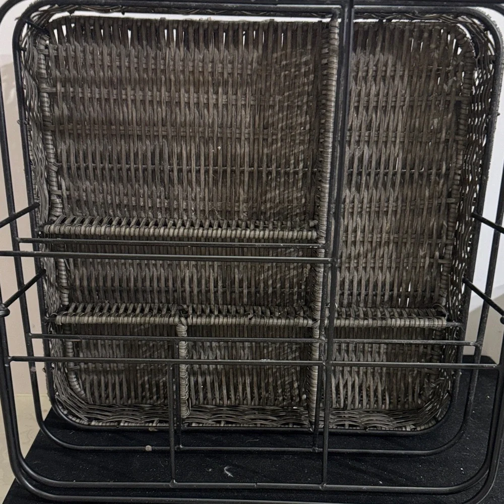 MESA Metal & Woven Serving Caddy Organizer